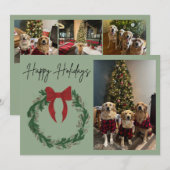 Carte de vœux de Noël couronne (Devant / Derrière)