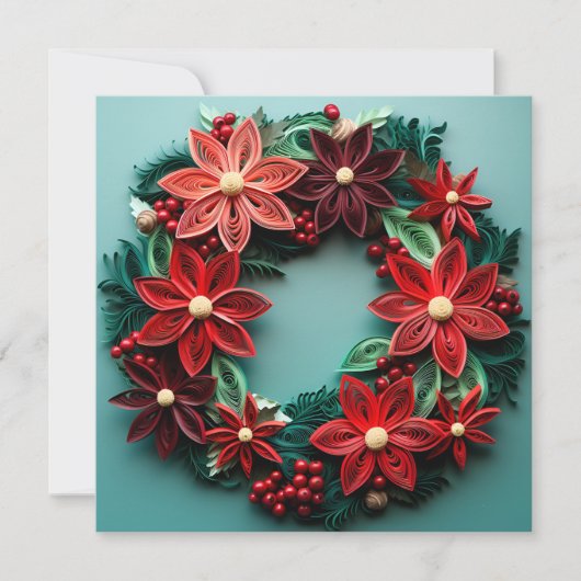 carte de vœux de Noël couronne quille de fête (Devant)