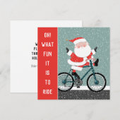 Carte de vœux de Noël cyclisme (Devant / Derrière)