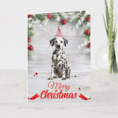 Carte de voeux de Noël dalmate personnalisable (Devant)