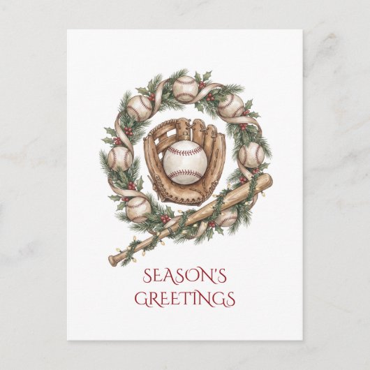 Carte de vœux de Noël de baseball (Devant)