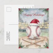 Carte de vœux de Noël de baseball (Devant / Derrière)