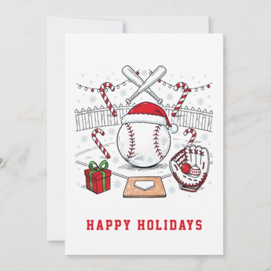 Carte de vœux de Noël de baseball (Devant)