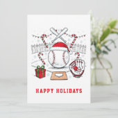 Carte de vœux de Noël de baseball (Debout devant)