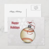 Carte de vœux de Noël de baseball (Devant / Derrière)