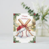 Carte de vœux de Noël de baseball (Debout devant)