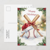 Carte de vœux de Noël de baseball (Devant / Derrière)