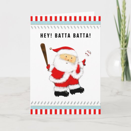 Carte de vœux de Noël de baseball (Devant)