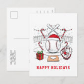 Carte de vœux de Noël de baseball (Devant / Derrière)