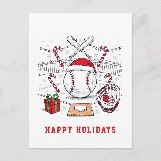Carte de vœux de Noël de baseball (Devant)