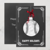 Carte de vœux de Noël de baseball (Devant / Derrière)