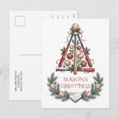 Carte de vœux de Noël de baseball (Devant / Derrière)