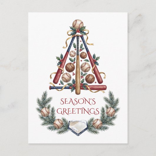 Carte de vœux de Noël de baseball (Devant)