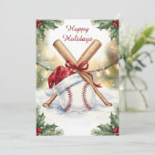 Carte de vœux de Noël de baseball (Debout devant)