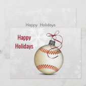 Carte de vœux de Noël de baseball (Devant / Derrière)