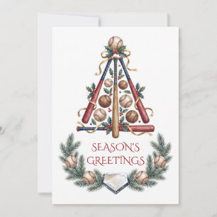 Carte de vœux de Noël de baseball