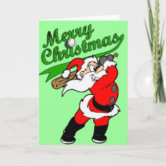 Carte de voeux de Noël de Baseball Père Noël