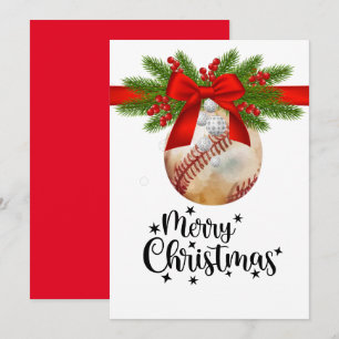 Carte de voeux de Noël de baseball pour joueur
