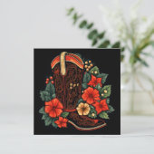 carte de vœux de Noël de bottes de cowboy de Noël (Debout devant)