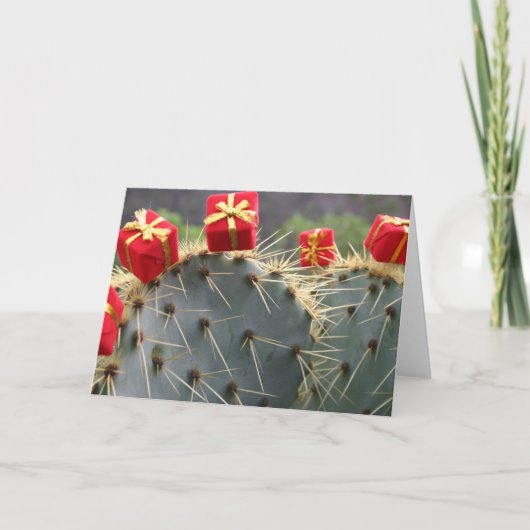 Carte de voeux de Noël de cactus (Devant)
