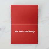 Carte de voeux de Noël de chat de vacances de (Intérieur)