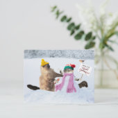 Carte de voeux de Noël de chat drôle (Debout devant)