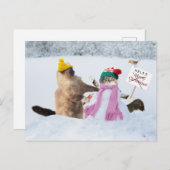 Carte de voeux de Noël de chat drôle (Devant / Derrière)