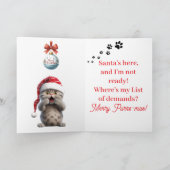 Carte de vœux de Noël de chat drôle et fantaisiste (Intérieur)