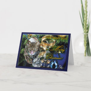 Carte de voeux de Noël de chat du Bengale