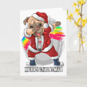 Carte de voeux de Noël de chien amusant (Fleur jaune)