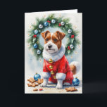 Carte de voeux de Noël de chien de Terrier frontal<br><div class="desc">Vivez un tourbillon de vacances amusant avec ce chien de Noël de conception ludique! Plein d'énergie festive,  il capture la joie de la saison avec un thème fantasque et chaleureux,  parfait pour répandre la joie.</div>