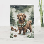Carte de voeux de Noël de chien d'Otterhound (Devant)