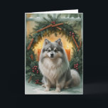Carte de voeux de Noël de Chien Keeshond<br><div class="desc">Vivez un tourbillon de vacances amusant avec ce chien de Noël de conception ludique! Plein d'énergie festive,  il capture la joie de la saison avec un thème fantasque et chaleureux,  parfait pour répandre la joie.</div>