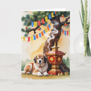 Carte de voeux de Noël de Chien Mastiff Tibétain