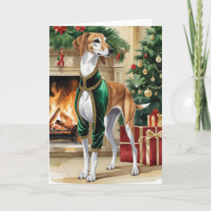 Carte de voeux de Noël de Chien Saluki