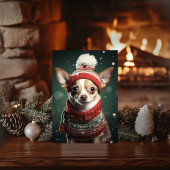Carte de vœux de Noël de Chihuahua festive