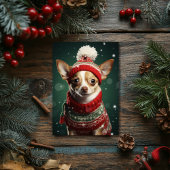 Carte de vœux de Noël de Chihuahua festive