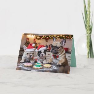 Carte de vœux de Noël de cookie de Bouledogue Fran