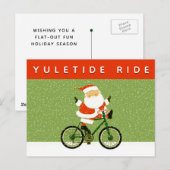 Carte de vœux de Noël de cyclisme (Devant / Derrière)