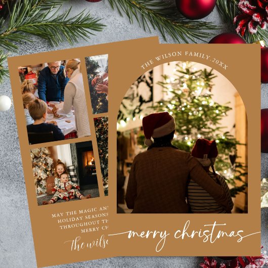 Carte de vœux de Noël de famille festive