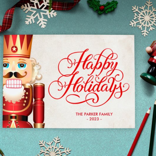 Carte de vœux de Noël de fin d'année Casse-Noisett