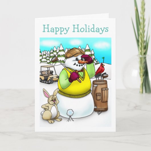 Carte de voeux de Noël de golf (Devant)