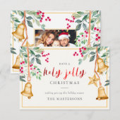 Carte de voeux de Noël de la famille Holy Jolly (Devant / Derrière)