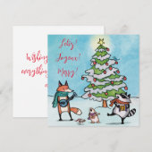 Carte de vœux de Noël de la forêt fantaisiste (Devant / Derrière)