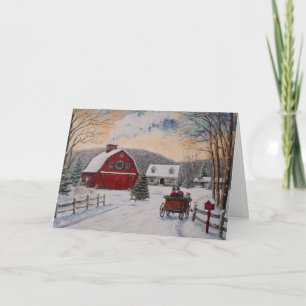 Carte de vœux de Noël de la maison d'hiver