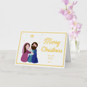 Carte de voeux de Noël de la Nativité pliée (Orchidée)