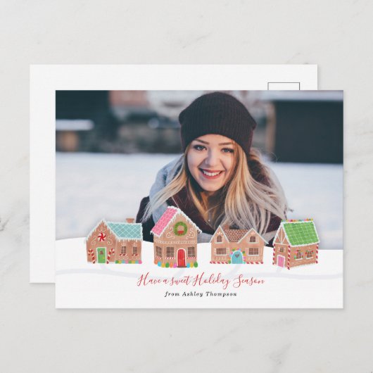 Carte de vœux de Noël de la rue en pain d'épices (Devant / Derrière)