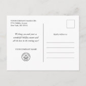 Carte de vœux de Noël de la société Gold Snowflake (Dos)