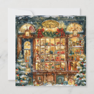 Carte de vœux de Noël de la vitrine de la boutique