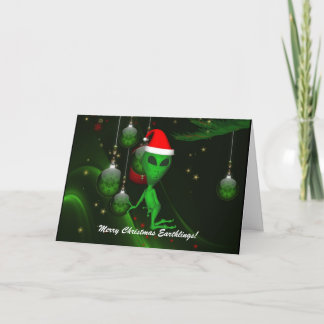 Carte de voeux de Noël de l'Alien Père Noël